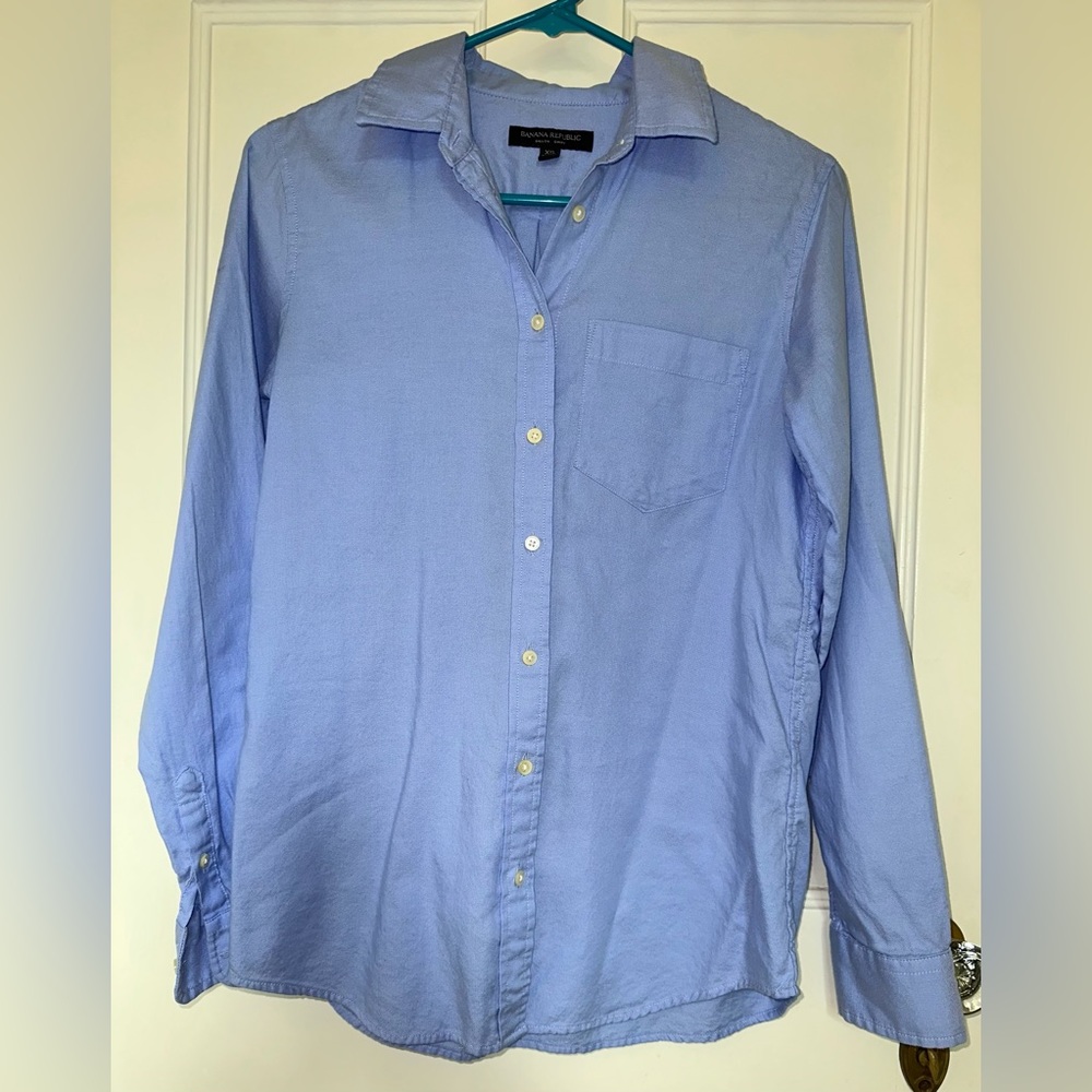 Banana Republic Women’s Blue Dillon Long Sleeve Button Up Shirt Size XS